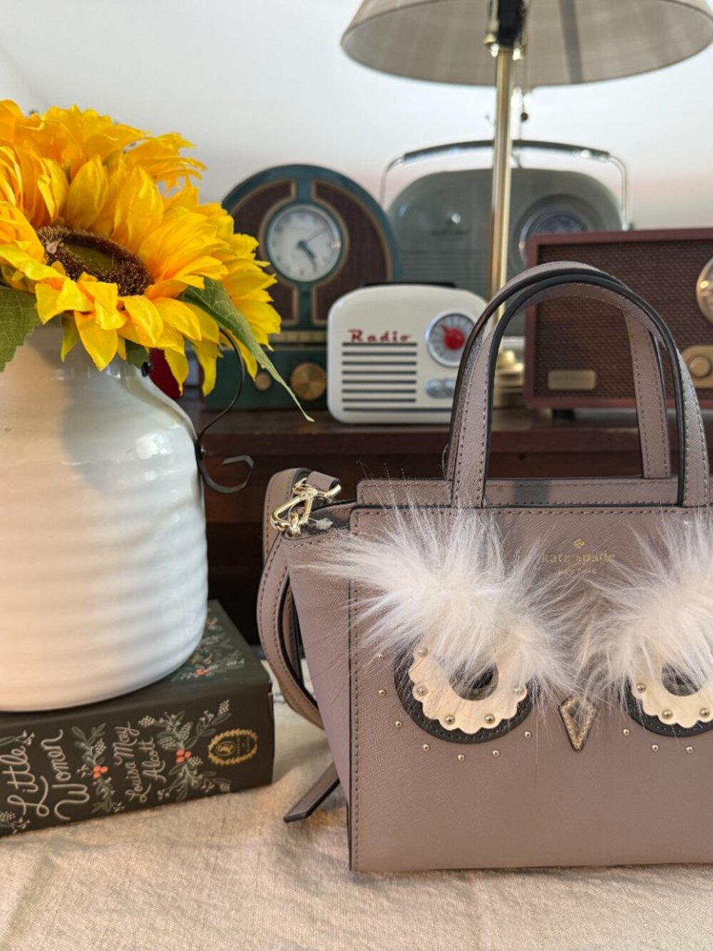 NWT Kate Spade New York Owl Mini Satchel Crossbody |Taupe Leather | Rare Novelty - Picture 3 of 9